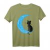 Schwarze Katze Halbmond Mond Seemann Mama T-Shirt – Perfekt für Katzenliebhaber, Segler, Astrologen & Halloween-Party