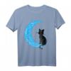 Schwarze Katze Halbmond Mond Seemann Mama T-Shirt – Perfekt für Katzenliebhaber, Segler, Astrologen & Halloween-Party