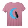 Schwarze Katze Halbmond Mond Seemann Mama T-Shirt – Perfekt für Katzenliebhaber, Segler, Astrologen & Halloween-Party