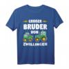 Großer Bruder von Zwillingen Traktor Bauer Geschenk T-Shirt - Perfekt für Geschwisterverkündung und Bauernhof-Fans