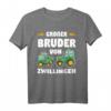 Großer Bruder von Zwillingen Traktor Bauer Geschenk T-Shirt - Perfekt für Geschwisterverkündung und Bauernhof-Fans
