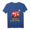Ich werde großer Bruder Feuerwehr T-Shirt - Lustiges Babyankündigungsgeschenk für den kleinen Bruder mit Baustellen-Design