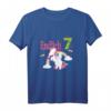7. Geburtstag Mädchen T-Shirt - Endlich 7 Geschenkidee mit magischem Einhorn, Regenbogen und Glitzer für den besonderen Tag