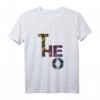 Theo - Cooler Jungs Name mit bunten Dinos T-Shirt - Perfekte Geschenkidee für Dino-Fans, Geburtstage & Weihnachten
