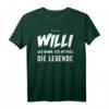 Willi T-Shirt, lustige Geschenkidee - Personalisiertes Funshirt mit Spruch 'Der Mann. Der Mythos. Die Legende.' für Geburtstag, Weihnachten & Party