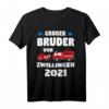 Großer Bruder Von Zwillingen 2021 Feuerwehr Kind Geschenk T-Shirt – Perfekt für Geschwister & Zwillingsfamilien