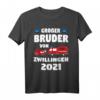 Großer Bruder Von Zwillingen 2021 Feuerwehr Kind Geschenk T-Shirt – Perfekt für Geschwister & Zwillingsfamilien