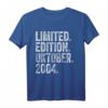 20. Geburtstag Mann - Limited Edition Oktober 2004 T-Shirt, lustiges Geschenk & Dekoration zum 20. Geburtstag