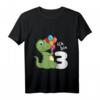 Kinder T-Shirt zum 3. Geburtstag mit Dino und Zahl Drei - Süßes Dinosaurier Design für Jungen und Mädchen