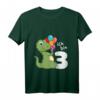 Kinder T-Shirt zum 3. Geburtstag mit Dino und Zahl Drei - Süßes Dinosaurier Design für Jungen und Mädchen