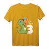 Kinder T-Shirt zum 3. Geburtstag mit Dino und Zahl Drei - Süßes Dinosaurier Design für Jungen und Mädchen