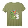 Kinder T-Shirt zum 3. Geburtstag mit Dino und Zahl Drei - Süßes Dinosaurier Design für Jungen und Mädchen