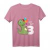 Kinder T-Shirt zum 3. Geburtstag mit Dino und Zahl Drei - Süßes Dinosaurier Design für Jungen und Mädchen