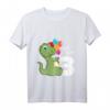 Kinder T-Shirt zum 3. Geburtstag mit Dino und Zahl Drei - Süßes Dinosaurier Design für Jungen und Mädchen