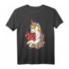 Glaube An Dich Selbst Einhorn T-Shirt für Buchliebhaber – Magie, Glitzer & Bücherwurm Motiv, perfektes Geschenk für Leser aller Altersgruppen