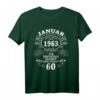 Januar 1963 Lustiges 60. Geburtstag T-Shirt für Mann & Frau - Vintage Geschenk für Jubiläum & Geburtstagsdeko