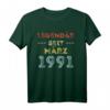30. Geburtstag Geschenk für Mann & Frau – Legendär seit März 1991 T-Shirt für den besonderen Tag