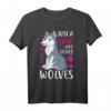 Lustiges Mädchen mit Aufschrift 'Just a Girl Who Loves Wölfe' T-Shirt – Perfektes Geschenk für Wolf- und Tierliebhaber aller Altersgruppen
