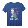 Lustiges Mädchen mit Aufschrift 'Just a Girl Who Loves Wölfe' T-Shirt – Perfektes Geschenk für Wolf- und Tierliebhaber aller Altersgruppen