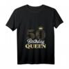 Damen 50. Geburtstag Geschenk Jahrgang 1973 - Birthday Queen Krone T-Shirt mit V-Ausschnitt für die perfekte Party