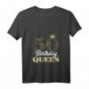 Damen 50. Geburtstag Geschenk Jahrgang 1973 - Birthday Queen Krone T-Shirt mit V-Ausschnitt für die perfekte Party
