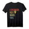 HapDog Geschenk für Mann & Frau - Legendär seit März 1981 Geburtstags-T-Shirt, lustiges Geschenk für 40-Jährige, Familie & Freunde