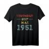 70. Geburtstag Geschenk für Mann & Frau - Legendär seit Mai 1951 T-Shirt für den besonderen Tag, Geburtstagsparty & Familienfeier