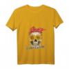 Damen Sommer T-Shirt mit Totenkopf & Sonnenblume - Retro Vintage Style für Strand, Party & Geschenkidee