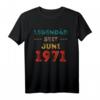 50. Geburtstag T-Shirt für Mann und Frau - Legendär seit Juni 1971 Geschenk zum 50. Geburtstag, perfekt für Feier und Party