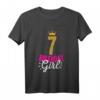 Kinder 7. Geburtstag Mädchen T-Shirt mit Krone - Süßes Geschenk für Geburtstagsparty & Erinnerung