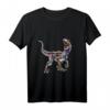 Velociraptor Dinosaurier Motiv T-Shirt - Klassisch geschnitten, doppelt genähter Saum, perfekt für Dino-Fans und Urzeit-Liebhaber