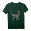 Velociraptor Dinosaurier Motiv T-Shirt - Klassisch geschnitten, doppelt genähter Saum, perfekt für Dino-Fans und Urzeit-Liebhaber