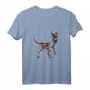 Velociraptor Dinosaurier Motiv T-Shirt - Klassisch geschnitten, doppelt genähter Saum, perfekt für Dino-Fans und Urzeit-Liebhaber