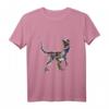 Velociraptor Dinosaurier Motiv T-Shirt - Klassisch geschnitten, doppelt genähter Saum, perfekt für Dino-Fans und Urzeit-Liebhaber