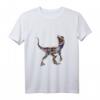 Velociraptor Dinosaurier Motiv T-Shirt - Klassisch geschnitten, doppelt genähter Saum, perfekt für Dino-Fans und Urzeit-Liebhaber