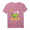 Kinder Dinosaurier T-Shirt zum 6. Geburtstag für Jungen und Mädchen – Klassisch geschnitten, doppelt genähter Saum