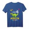 Kinder Dinosaurier T-Shirt zum 6. Geburtstag für Jungen und Mädchen – Klassisch geschnitten, doppelt genähter Saum
