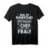 Lustiges Ruhestand T-Shirt für Ehemann, Papa & Opa - Spruch 'Mein einziger Chef ist jetzt meine Frau' | Geschenkidee 2023 für Rentner & Ruhestandsfeier