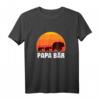 Papa Bär - Vater von Zwillingen Retro T-Shirt - Perfektes Geschenk für Zwillingspapa, Opas und starke Männer zum Vatertag