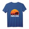 Papa Bär - Vater von Zwillingen Retro T-Shirt - Perfektes Geschenk für Zwillingspapa, Opas und starke Männer zum Vatertag