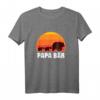 Papa Bär - Vater von Zwillingen Retro T-Shirt - Perfektes Geschenk für Zwillingspapa, Opas und starke Männer zum Vatertag