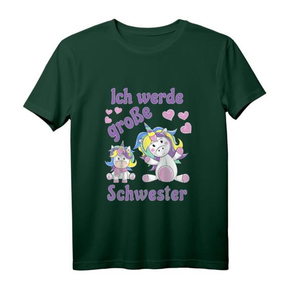Große Schwester T-Shirt für Mädchen mit Einhorn – Perfektes Geschenk zur Geschwisterankündigung & Geburtstagsüberraschung