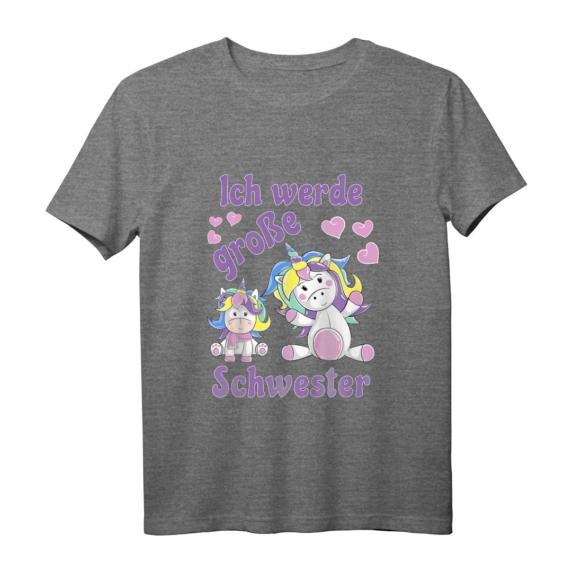 Große Schwester T-Shirt für Mädchen mit Einhorn – Perfektes Geschenk zur Geschwisterankündigung & Geburtstagsüberraschung