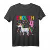 Kinder Geburtstag T-Shirt 4 Jahre Mädchen mit Einhorn - Endlich 4 Geschenk für den Kindergeburtstag