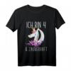 Ich bin 4 & Zauberhaft Kinder Mädchen Einhorn T-Shirt - Perfektes Geburtstagsgeschenk für 4-Jährige, Märchenliebhaberinnen und kleine Prinzessinnen