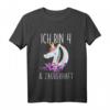 Ich bin 4 & Zauberhaft Kinder Mädchen Einhorn T-Shirt - Perfektes Geburtstagsgeschenk für 4-Jährige, Märchenliebhaberinnen und kleine Prinzessinnen