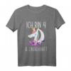Ich bin 4 & Zauberhaft Kinder Mädchen Einhorn T-Shirt - Perfektes Geburtstagsgeschenk für 4-Jährige, Märchenliebhaberinnen und kleine Prinzessinnen