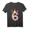 Kinder 6. Geburtstag Einhorn Mädchen T-Shirt - Buntes Geburtstagsshirt für Einhornliebhaberinnen, perfekt zum 6. Geburtstag und Party