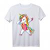 Dab Einhorn T-Shirt für Kinder - Buntes Unicorn Regenbogen Motiv für Jungen und Mädchen, klassisch geschnitten