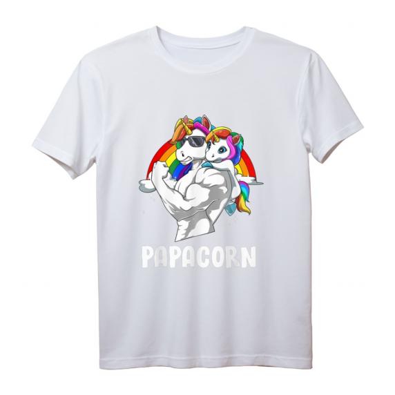 Lustiges Papacorn Papa Einhorn T-Shirt – Perfektes Geschenk für Vater und Tochter zum Geburtstag oder Vatertag
